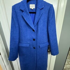 LOFT Women's Vibrant Blue Twill Trench Coat